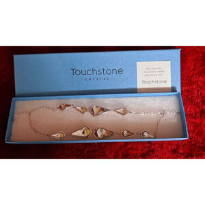 Touchstone Swarovski Crystal Falling Ice Necklace RETIRED SILVER SHADE